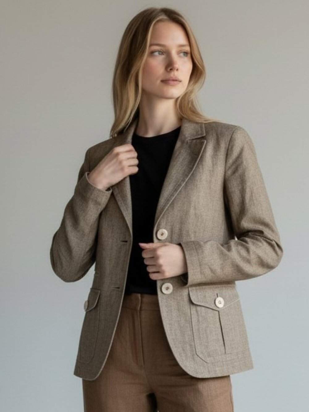 HABSBURG‎ KLEIDER Linen Blazer Jacket Dolores Beige Size 36 US 4 Heritage